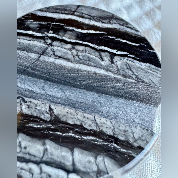 New Natural Gray Black Jasper Quartz Stone Cell Phone Free-Standing Holder Stand - Picture 9 of 10